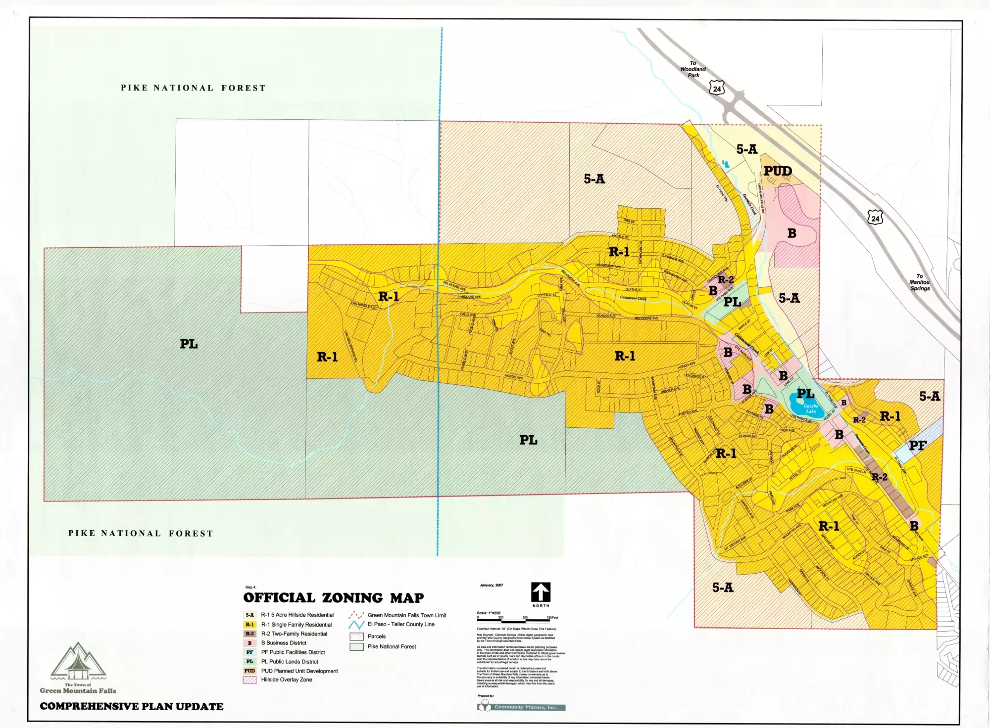 Zoning Map Town of Green Mountain Falls