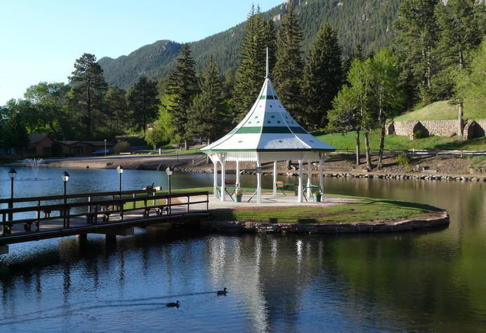 Gazebo with bridge